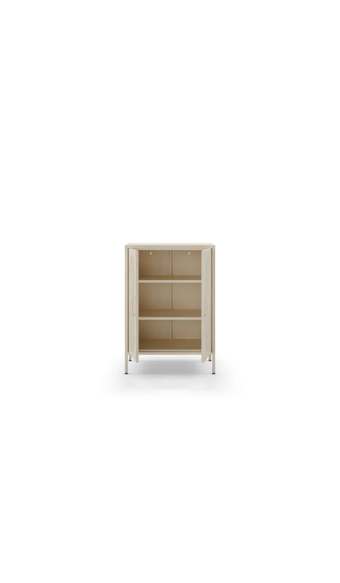 Mueble auxiliar Dora 2 puertas abatibles metal crema