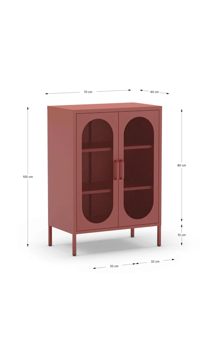 Mueble auxiliar Dora 2 puertas terracota moderno