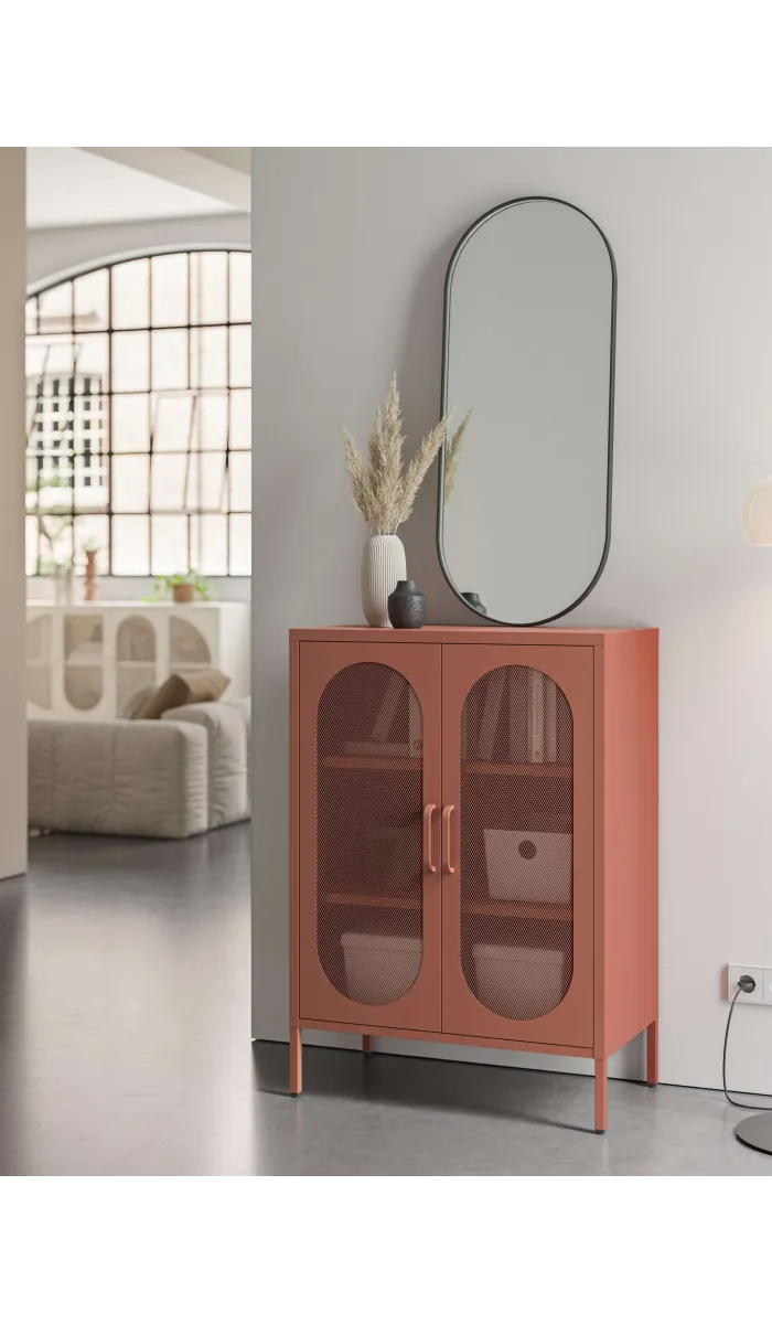 Mueble auxiliar Dora 2 puertas terracota moderno