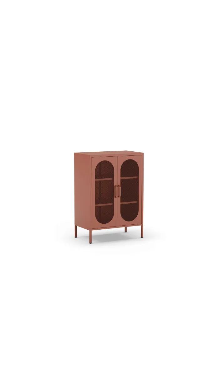 Mueble auxiliar Dora 2 puertas terracota moderno