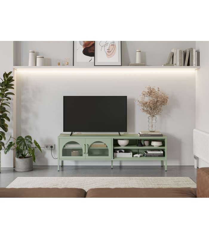 Mkric MUEBLE TV MONTE 1 PTA CORR/2C 160 CM GRIS