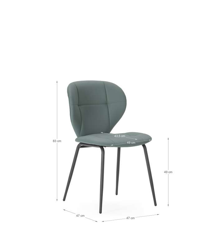 Lot de 2 chaises modèle Mali finition verte 79 cm (hauteur) 45 cm (largeur) 48 cm (longueur)