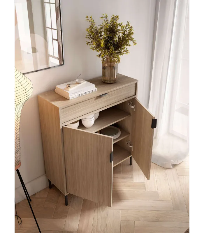 Mueble auxiliar zapatero Md-507 en nogal oscuro