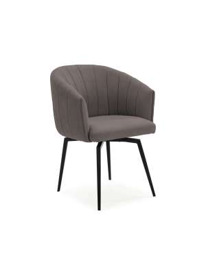 Sillón giratorio Plumeti gris oscuro, moderno y cómodo