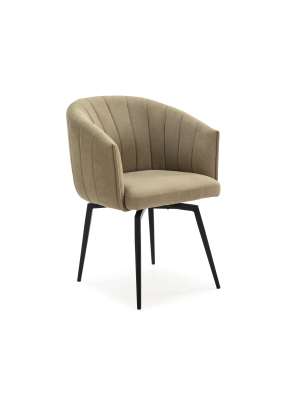 Sillón giratorio Plumeti verde, diseño moderno y cómodo