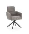 Pack de 2 sillones giratorios modelo Maggie tapizado textil gris oscuro, 93cm(alto) 58cm(ancho) 63cm(largo)