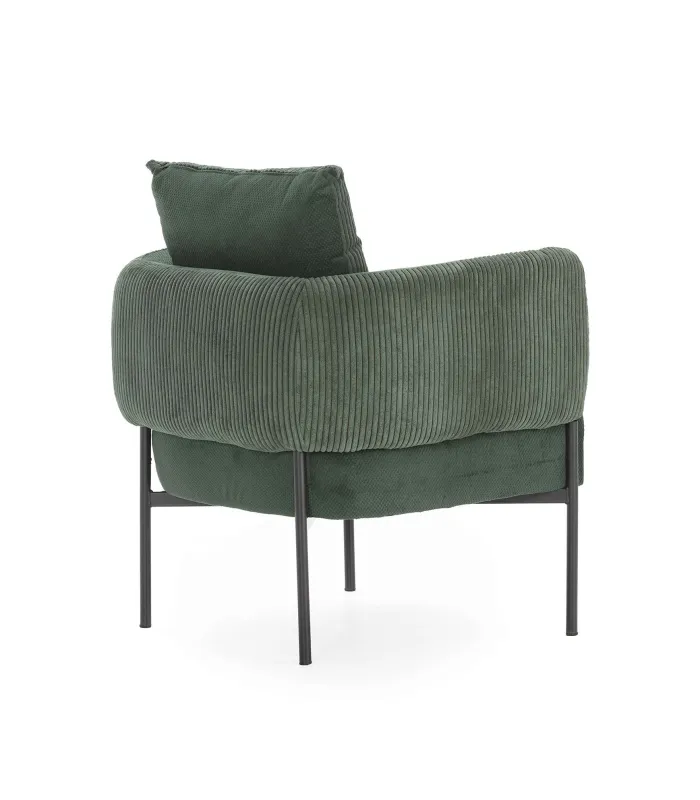 Sillón Bali tapizado verde, elegante y cómodo