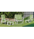 Conjunto terraza jardín aluminio Haston-7 con estructura en blanco.