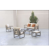 Conjunto terraza jardín aluminio Senia-8 con estructura en antracita.