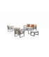 Conjunto terraza jardín aluminio Senia-8 con estructura en antracita.