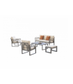 Conjunto terraza jardín aluminio Senia-8 con estructura en antracita.