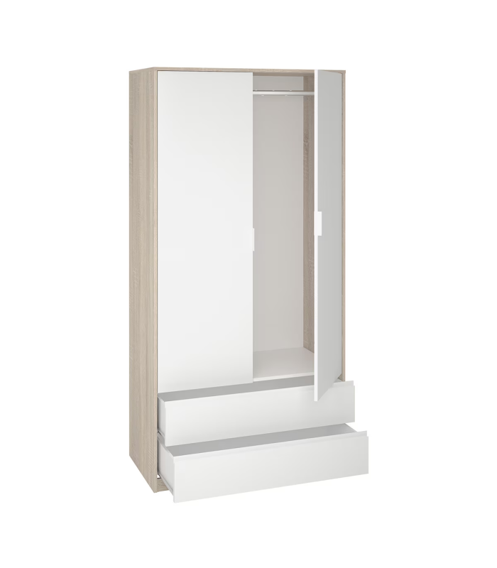 High shelf with 2 white doors -