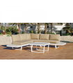 Conjunto terraza jardín aluminio Loira-7 con estructura en blanco.