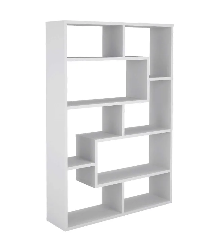 Estantería decorativa blanca soft, elegante y funcional