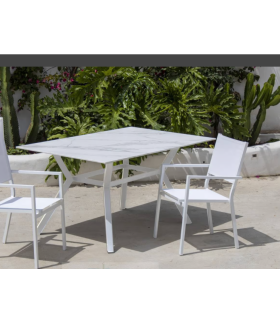 Conjunto terraza jardín mesa + 4 sillones + 4 cojines aluminio gris antracita Oberoy/Marsel-75/4+4c.