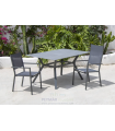 cópia do conjunto de mesa para terraço com jardim + 4 poltronas de alumínio branco, Veneto-160x90/ Córsega 4.
