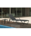 Chaise longue de terrasse Imperial -12 argent aluminium/textile 105 cm (hauteur)71 cm(largeur)217 cm(profondeur).