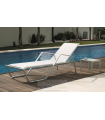 Tumbona terraza jardín Imperial aluminio/textilen blanco, 96cm (alto) 72cm(ancho) 200cm(fondo).