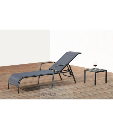 Cama/espreguiçadeira antracite para jardim e terraço