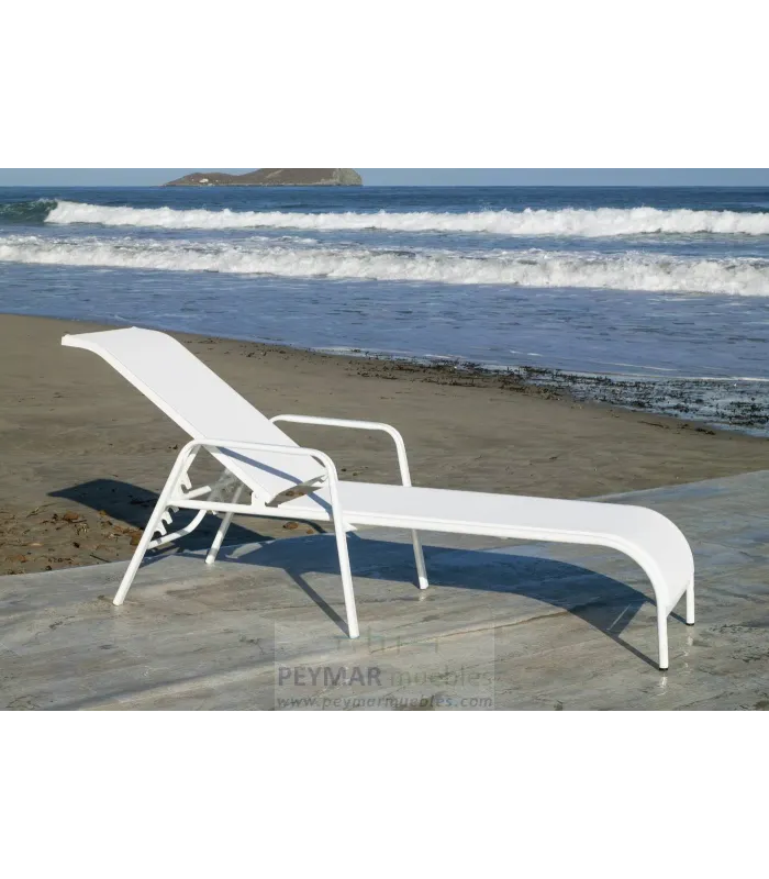 Bain de soleil terrasse jardin Imperial -12 argent aluminium/textilen.