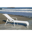 Tumbona terraza jardín Costablanca-12 aluminio/textilen blanco, 73cm (alto) 62cm(ancho) 200cm(fondo).