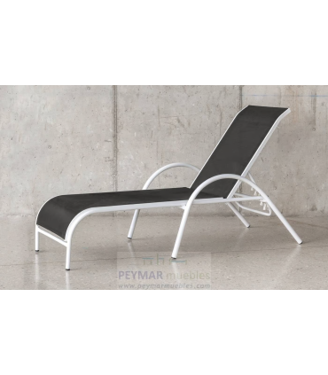 Tumbona para jardim e terraço, alumínio branco