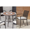 Conjunto terraza jardín mesa + 4 sillones mosaico Málaga/Bahia-90/4.