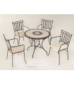 Conjunto de mesa e 4 poltronas com almofadas para o jardim Estela/Bahia-90/4.