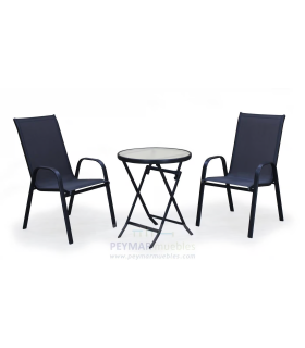 Hva Ensemble table + 4 fauteuils en acier