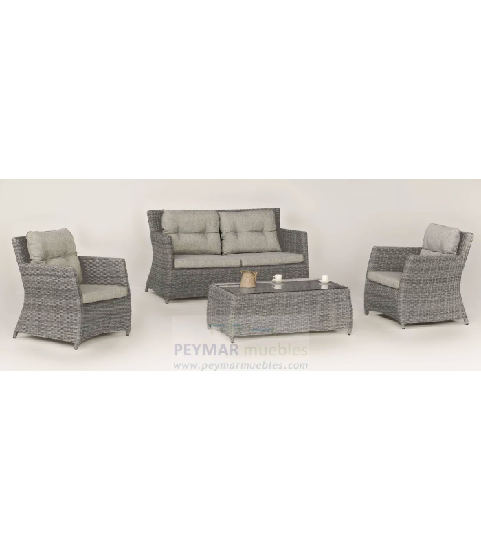Conjunto terraza, jardín mesa+4 sillones+4 cojines Bahia -909 /4+4C.