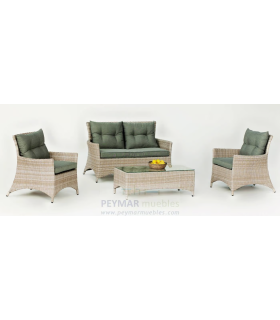 Conjunto terraza, jardín mesa+4 sillones+4 cojines Bahia -909 /4+4C.