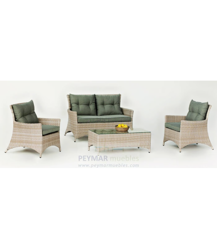 Conjunto terraza, jardín mesa+4 sillones+4 cojines Bahia -909 /4+4C.
