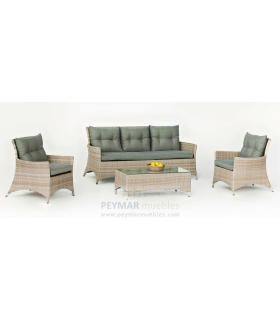 Conjunto terraza, jardín mesa+4 sillones+4 cojines Bahia -909 /4+4C.