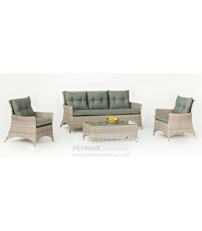 Conjunto terraza, jardín mesa+4 sillones+4 cojines Bahia -909 /4+4C.