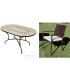 Conjunto de mesa+4 sillones+4 cojines terraza jardin mosaico Bora/Bergamo-75/4+4C.