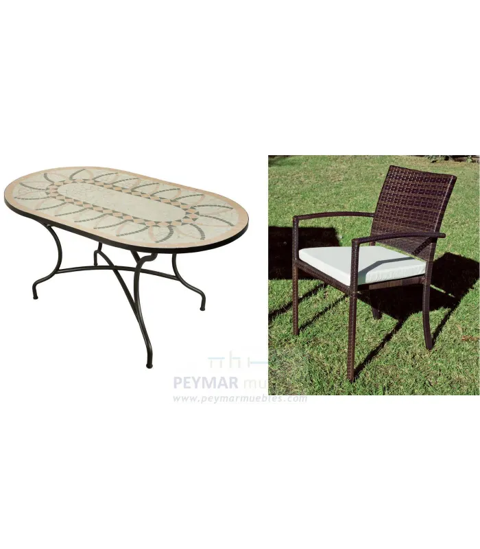 Elegancia y confort: set de mesa y sillones para jardín