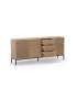 Mueble aparador modelo Doric 3 puertas 3 cajones interiores acabado blanco.
