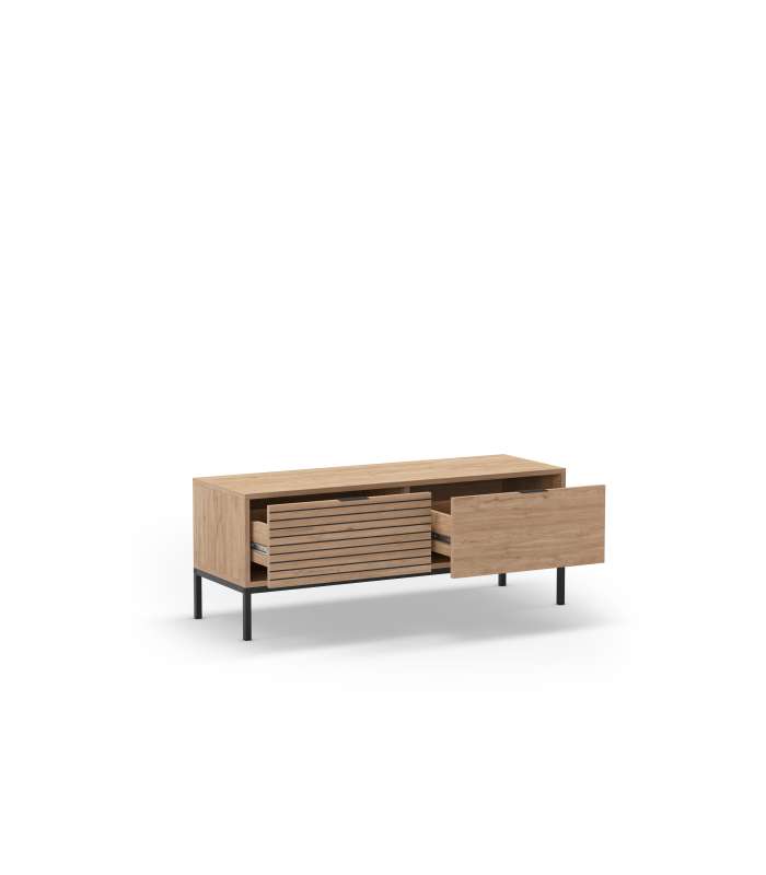 Mueble aparador modelo Doric 3 puertas 3 cajones interiores acabado blanco.