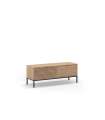 Mueble televisión modelo Enzo 2 cajones acabado roble sepet, 120cm(ancho) 48cm(alto) 40cm (largo)