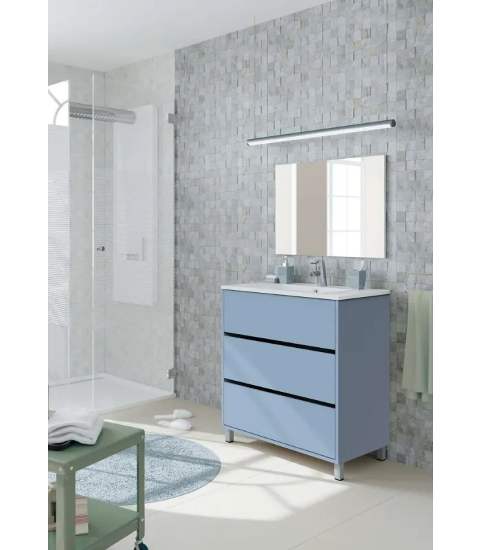 Mueble de baño Kalma, lavabo cerámico azul 81x90x46cm