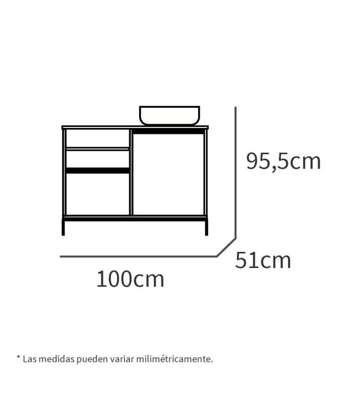 PTARCH Conjuntos baño Mueble de baño Támesis con lavabo acabado