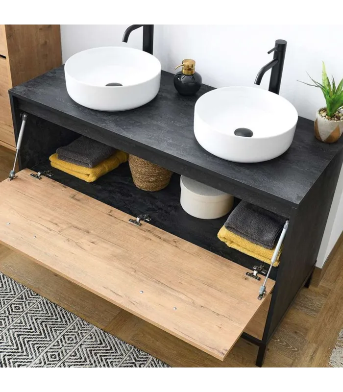 copy of Meuble lavabo Kalma en bois et finition blanche 90