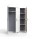 Armoire Turin avec 3 portes battantes et 3 tiroirs.