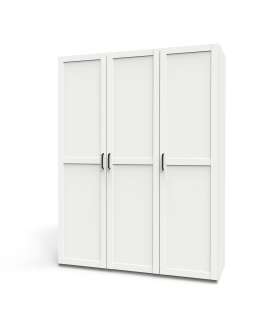 Armoire Turin avec 3 portes battantes et 3 tiroirs.