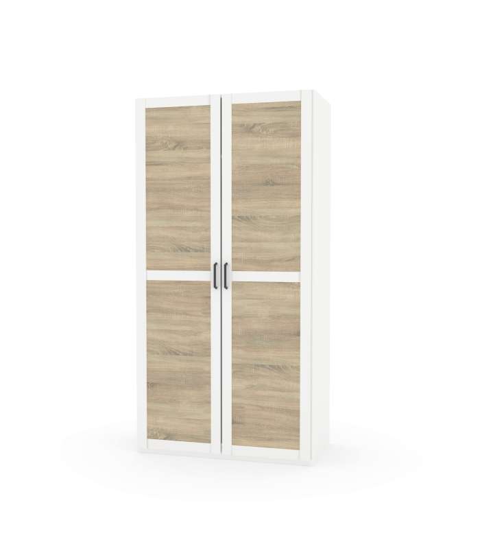Armoire Turin avec 3 portes battantes et 3 tiroirs.