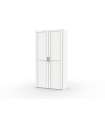 Armoire avec 3 portes battantes et 3 tiroirs en finition chêne ou blanc brillant Turin 180 cm(largeur)120 cm(largeur)50 cm(profo