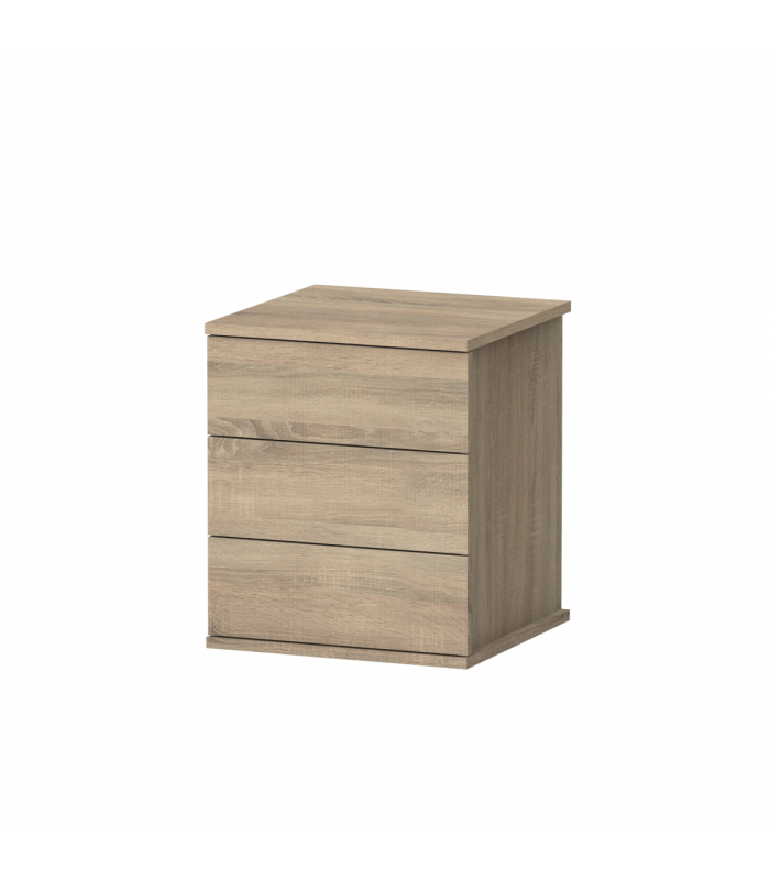 Mesita de noche Dana con 3 cajones, diseño elegante y funcional