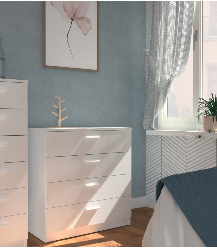 MD BLOCK Comoda 4 white drawers - Comodas and