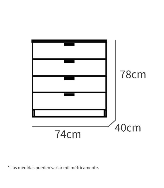 MD BLOCK Comoda 4 white drawers - Comodas and