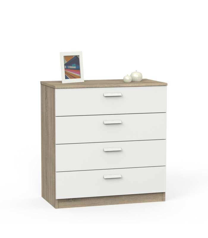 MD BLOCK Comoda 4 white drawers - Comodas and